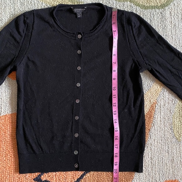 Banana Republic I Merino Pointelle Cardigan I Black I 2017 - Picture 6 of 16